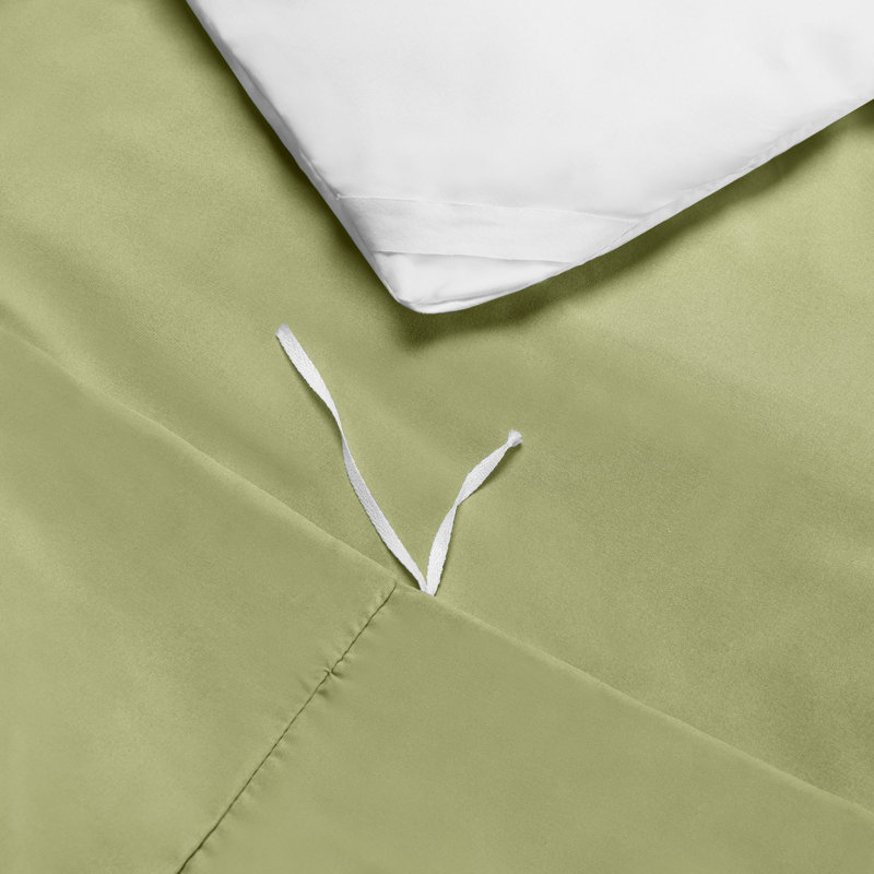 Modern & Contemporary Duvet Cover, Sage Green, Twin Duvet Cover + 2 Additional Pieces