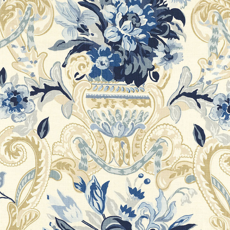 Tissu vase Aylesbury, Bleu faïence