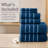 Lavish Home Bathroom Towels Set, Bathroom Accessories, Navy, Set of 6-19700433-111184079