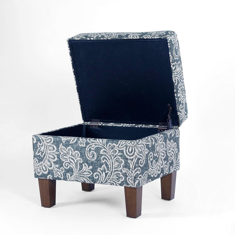 Repose-pieds avec rangement Gorton, Denim jacobin