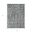 Tapis extérieur lavable floral bleu denim 3 pi x 5 pi beige et brun