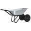 vidaXL Wheelbarrow Silver and Black Steel Outdoor Gardening Tools Cart Rugged