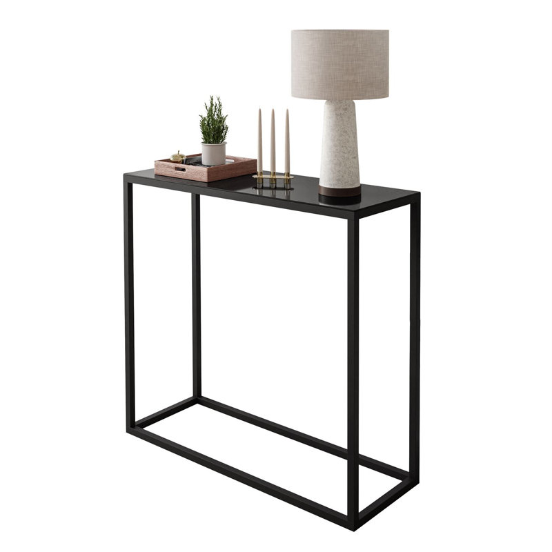 Calexico Console Table, Black, 79cm H x 80cm W x 30cm D, Black