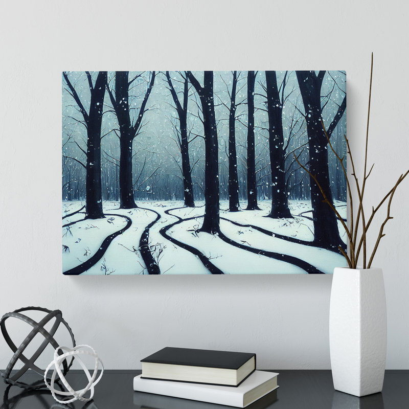 XXX-H1022-WF-10202X Winter Forest Paint Splat - Wrapped Canvas Painting