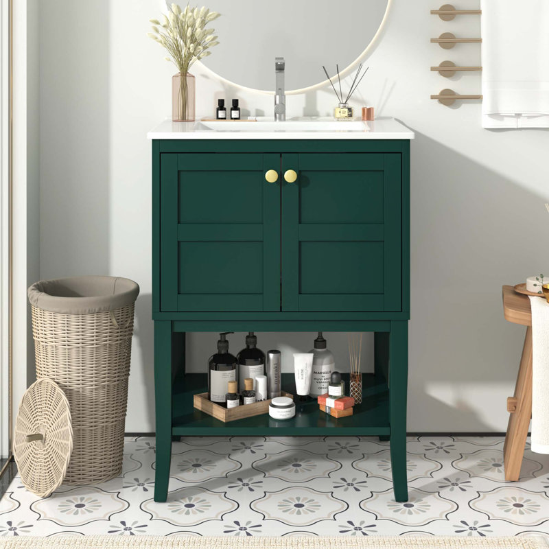 Meuble-lavabo simple 24 po avec lavabo supérieur