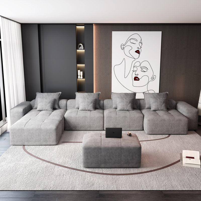 Canapé modulaire surdimensionné Boneless, Gris