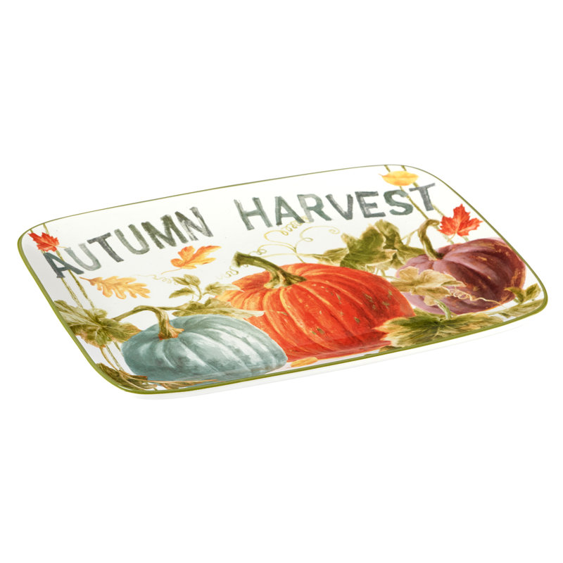 Plateau rectangulaire certifié International Autumn Harvest 14 po x 10 po