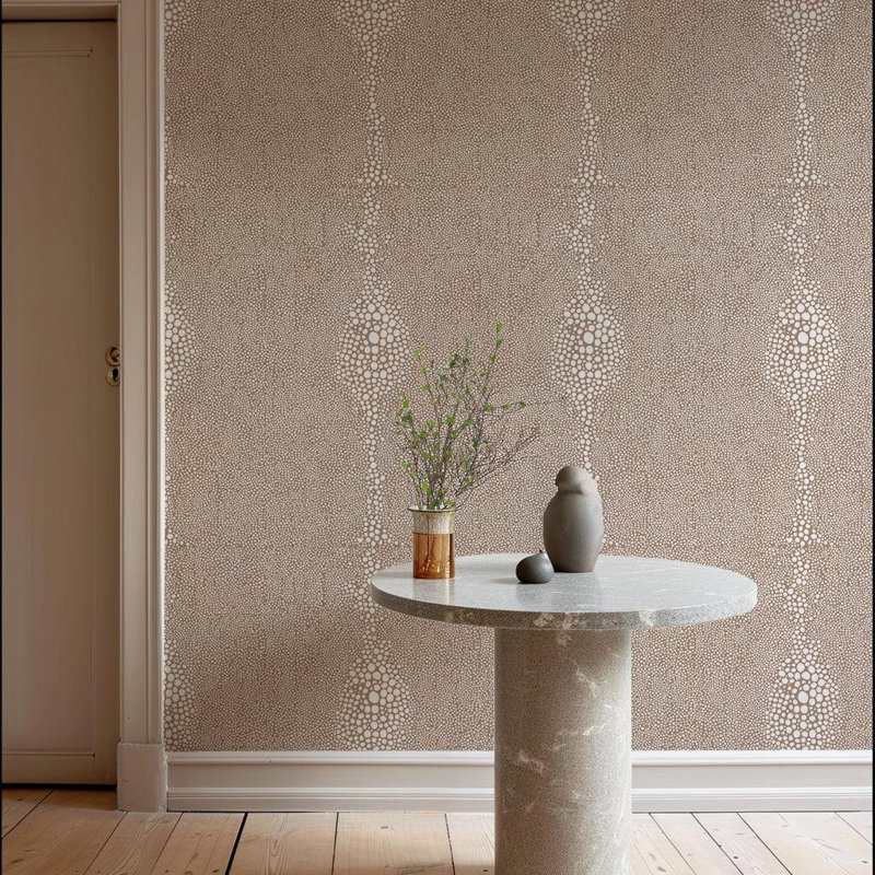 Mrs Paranjape Papers Shagreen 10' L x 24" W Wallpaper Roll, Truly Taupe Reverse, Faux Grasscloth