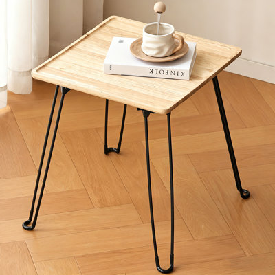 Square Coffee Table with Solid Wood Tray Top,End Table,Nightstand