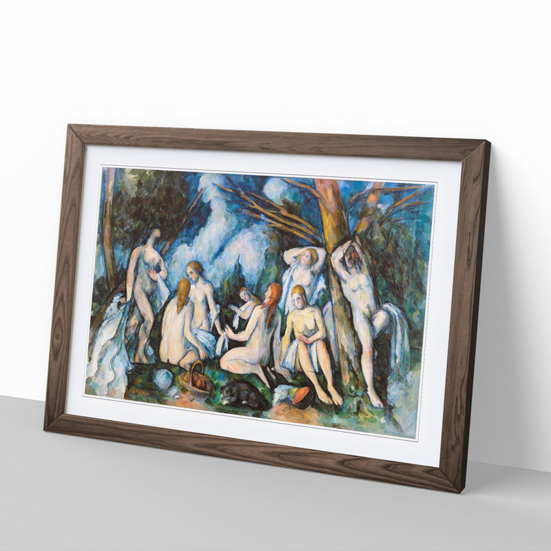 Bathers Vol.7 by Paul Cezanne - Picture Frame Painting, 36cm H x 48cm W x 2cm D, Walnut Framed