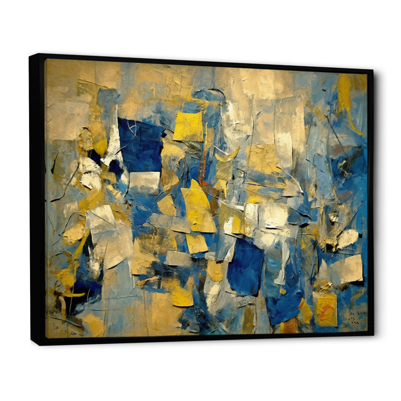 «Retro Southern Sunset Abstract Expressionism I», reproduction, H 16 po x l 32 po x P 1 po, Cadre flottant noir