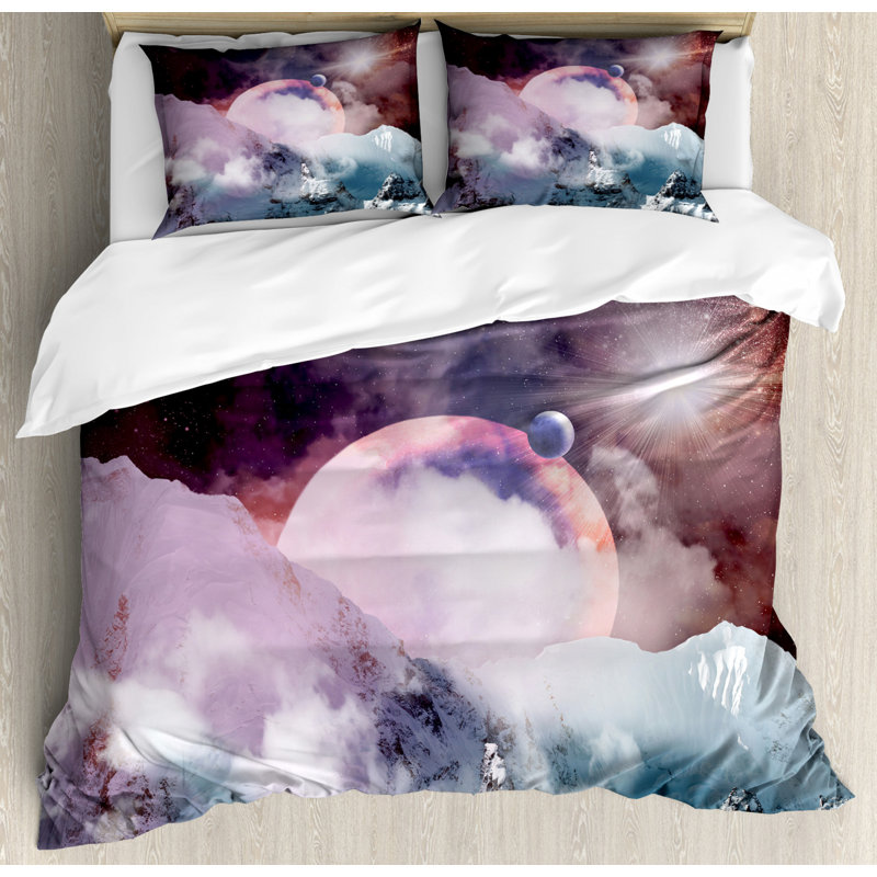 Modern & Contemporary Polyester Duvet Cover, King Duvet Cover + 2 Shams