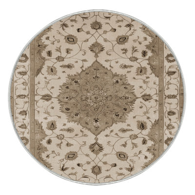 Tapis beige Tabriz lavable à la machine