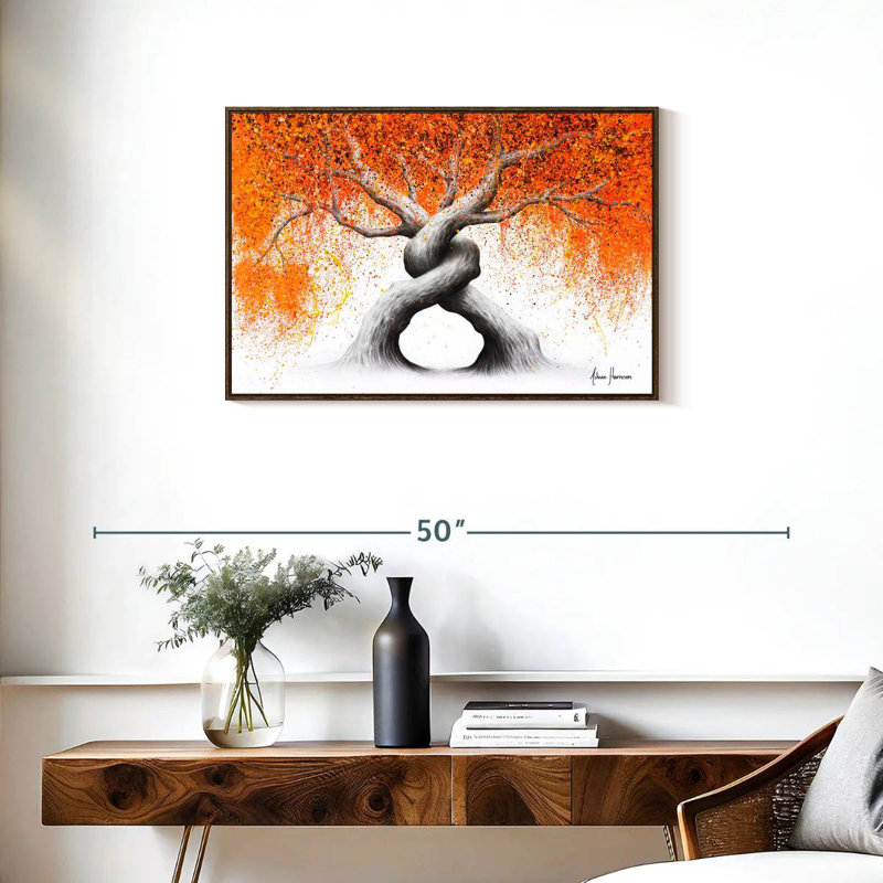 Torsade des arbres d'amour, Cadre flottant noyer, 31 po x 21 po