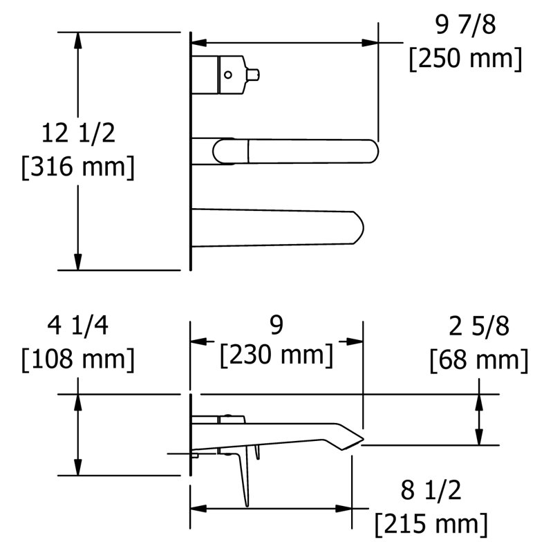 Venty Wall Mount Tub Filler