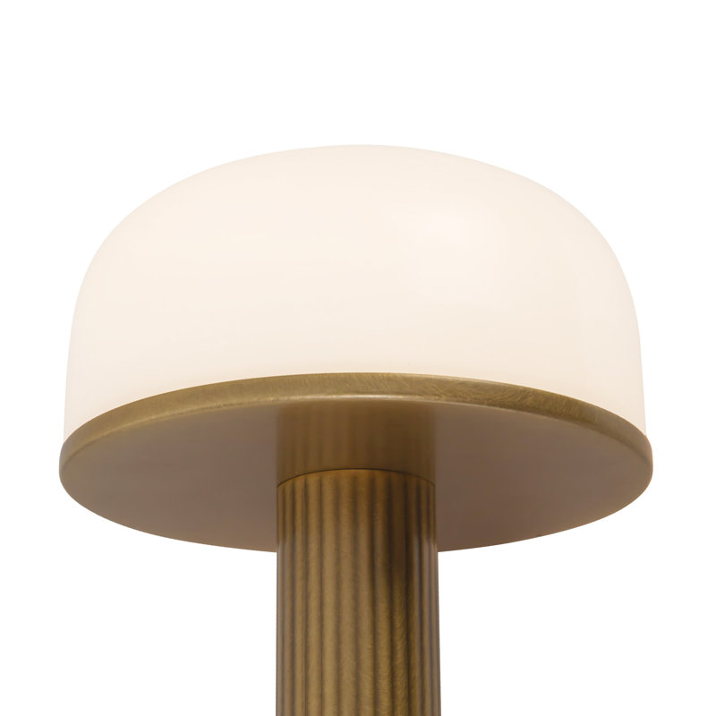 Vienna 9-in Black dimmable LED Table Lamp, Vintage Brass