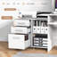Ebern Designs 3-drawer File Cabinet Mobile Lateral Printer Stand Storage Shelves Hanging Bars