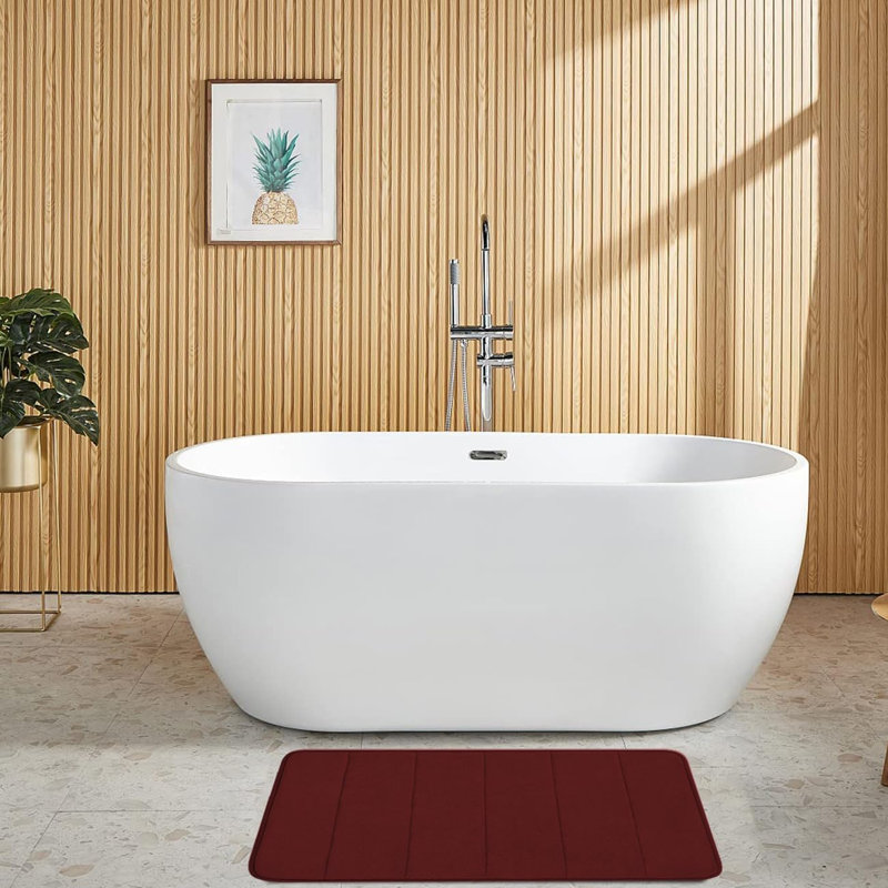 Tapis pour salle de bain Yorlei, Vin rouge