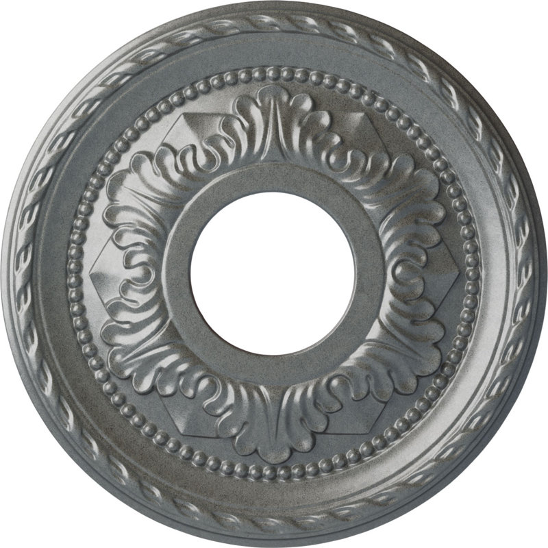Médaillon de plafond H 12,13 po x l 12,13 po x P 1 po Palmetto, Platine
