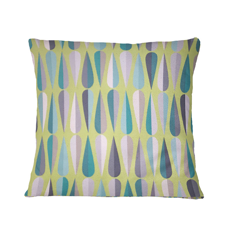 Coussin Retro Retro Drops V - Mid-Century Modern, 16 po x 1 po, Vert
