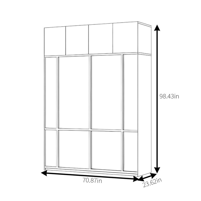 Penderie simple à bûches, H 98,43 po x l 70,87 po x P 23,62 po