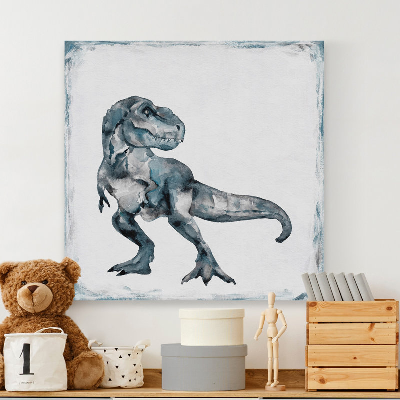 «Dinosaur Chase» - peinture sur toile tendue, H 48 po x l 48 po x P 1,5 po