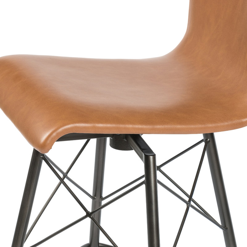 Tabouret pivotant très haut Rikil, Cuir fleur Sonoma, Tabouret de bar (siège d'une hauteur de 30,25 po)