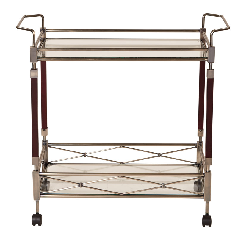 Metal Bar Cart, Antique Brass