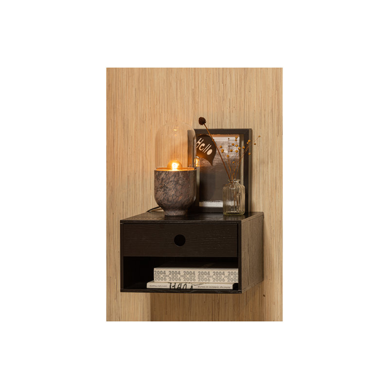 Makiaya 34cm W Manufactured Wood Bedside Table, Black