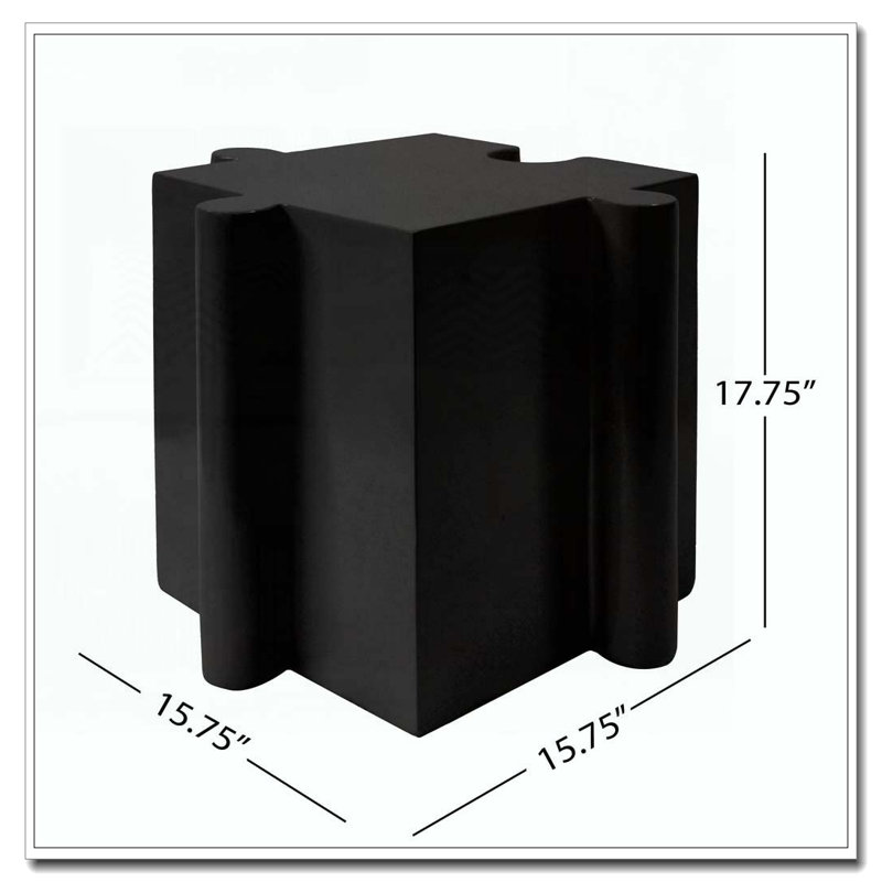 Table modulaire à rebord convexe MGO, tables d'appoint d'extérieur / d'intérieur, Noir