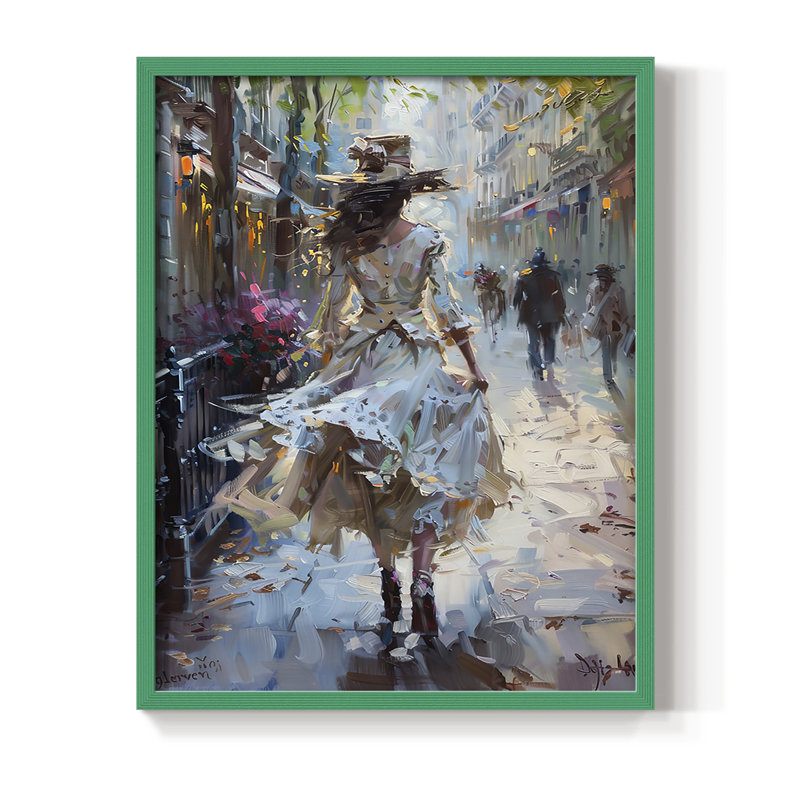 Série encadrée WOMEN DCxxix - bois massif, H 11 po x l 9 po, Vert