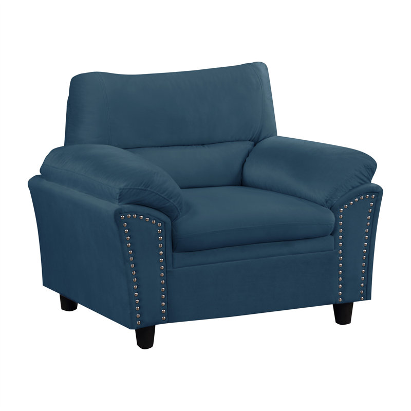 Fauteuil pivotant en lin 44,29 po, Lin bleu