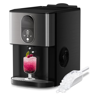 Antarctic Star Coutertop Ice Maker,Portable Stainless Steel Ice Maker Machine 44Lbs/24H Ice Cubes With Auto Self-Cleaning
