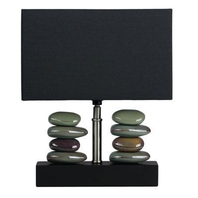 Lampe de table 14 "avec abat-jour rectangulaire LumiRock