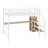 Full Size Metal Loft Bed With Desk And LED Light-1674471789
