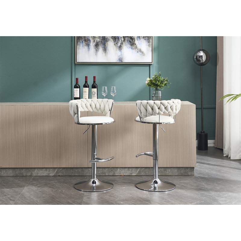 Ensemble de 2 tabourets de bar (sans table), Crème