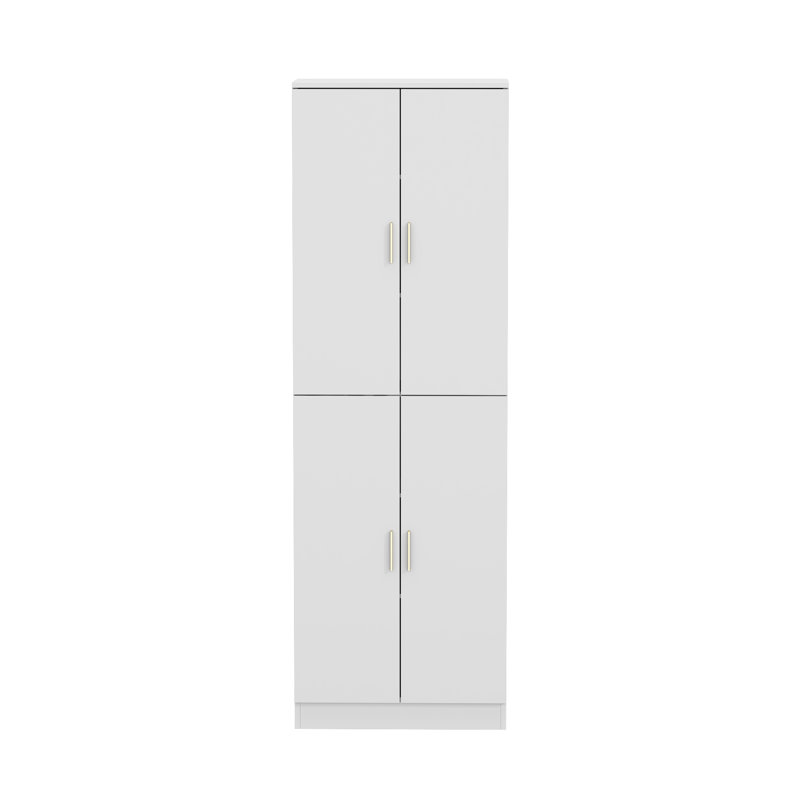 Petite bibliothèque l 23,2 po avec armoires, Blanc
