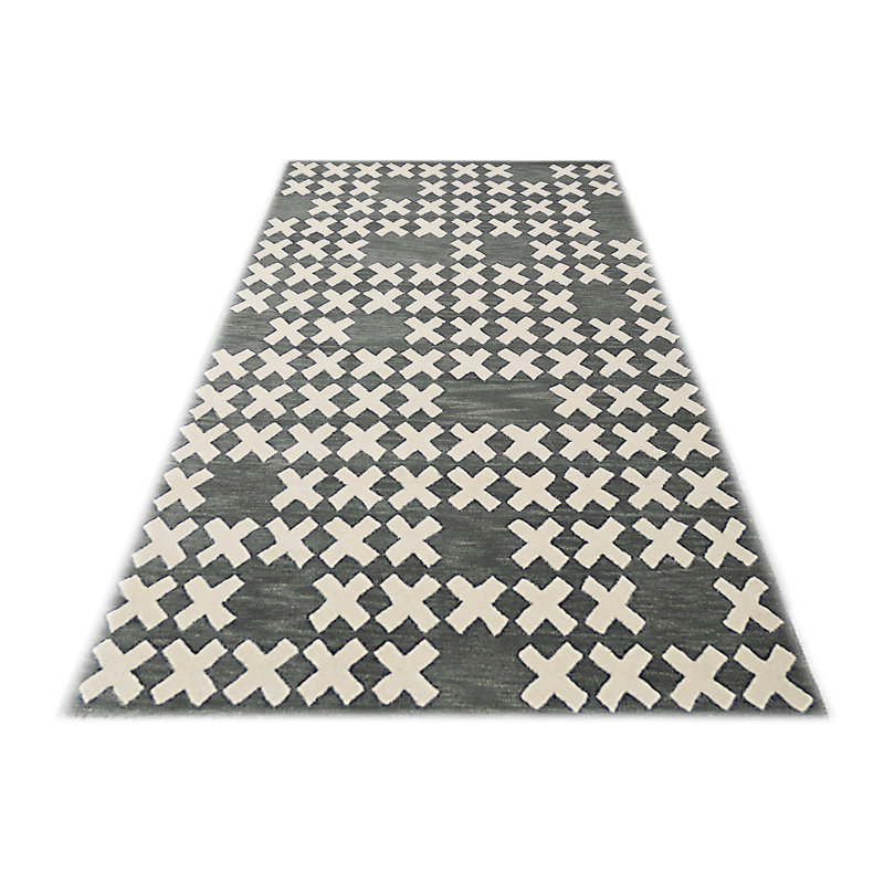System Geometric Wool Hand Woven Area Rug, Rectangle 153 x 244cm