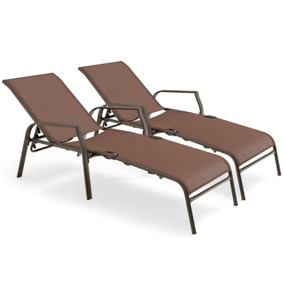 Jesley Outdoor Metal Chaise Lounge Set