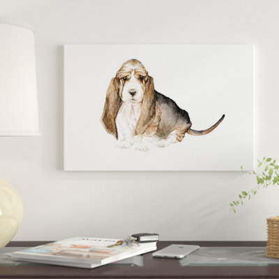 « basset hound », reproduction sur toile
