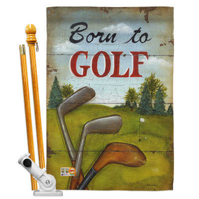 Golf centres d’intérêt sports impressions de polyester 40 x 28 po ensemble de drapeau
