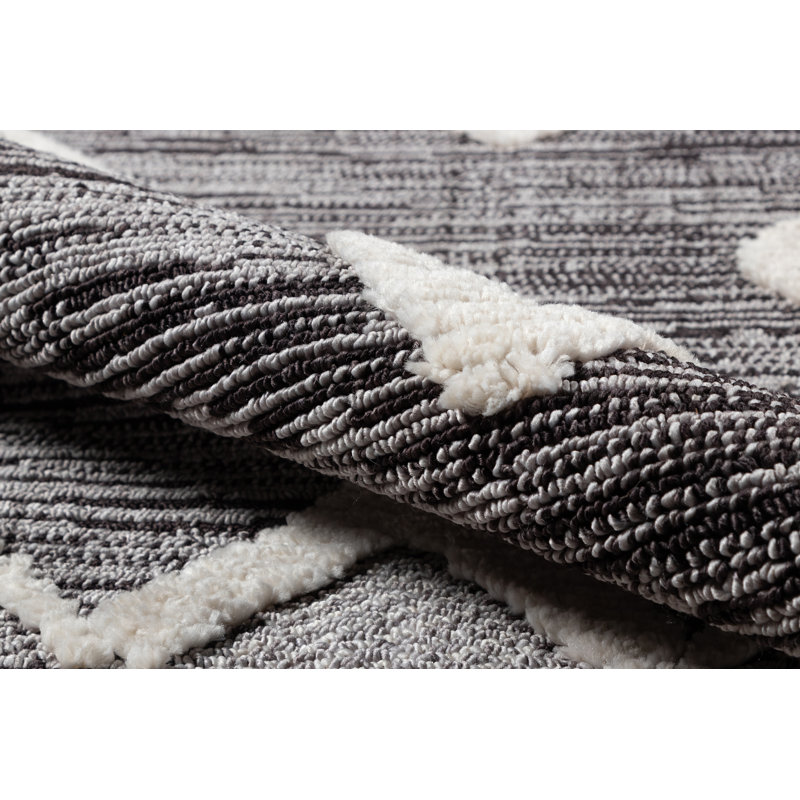 Tapis gris anthracite / gris clair Adhnan, Rectangle 5 pi 3 po x 7 pi 6 po