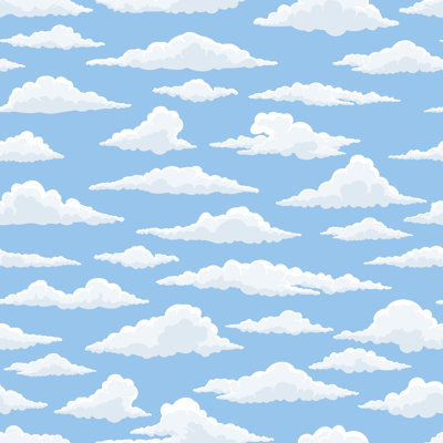 White Clouds Pattern - Wrapped Canvas Print