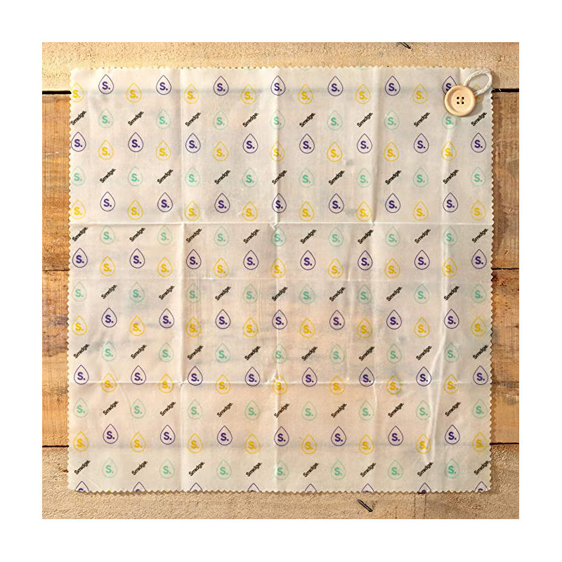 Smidge Beeswax Food Wrap Roll, Droplet Print, 20.5cm H x 0.5cm W