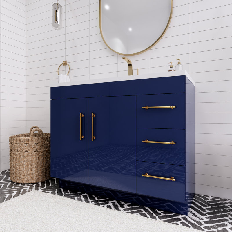 Ensemble de meuble-lavabo simple 42 po Spring, Bleu clair
