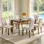 7-Piece Dining Set, 59" Rectangular Wood Table with 6 Upholstered Chairs, Modern Kitchen Dining Set for Dining Room & Living Room-535670366