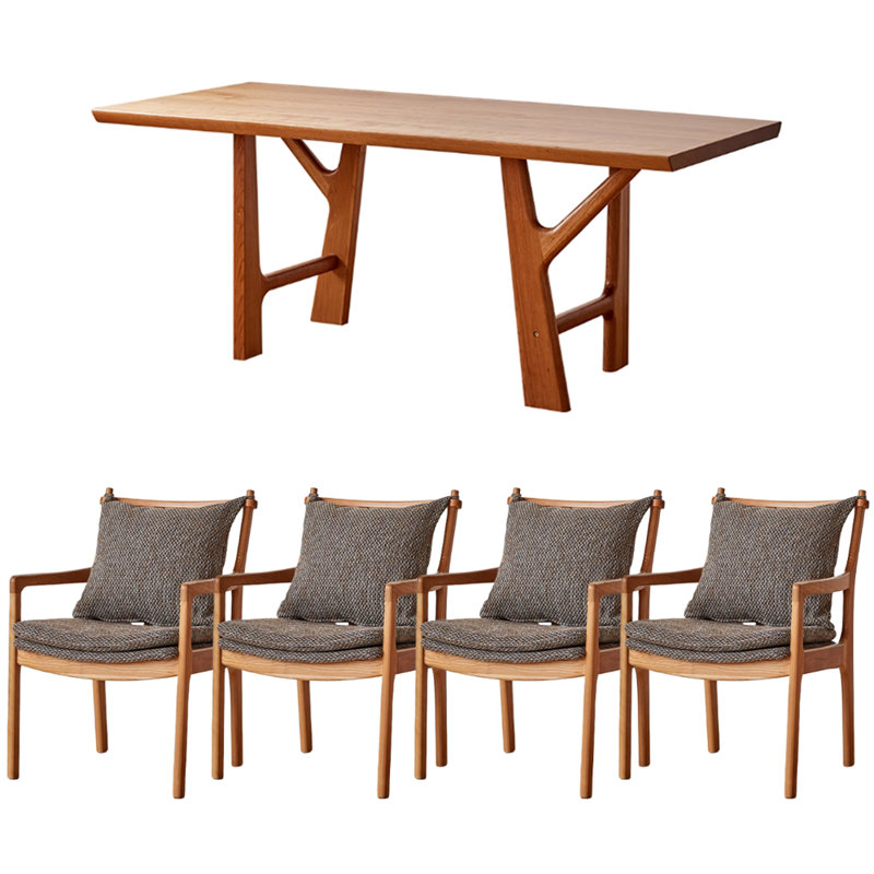 Creative Branch Shaped Cherry Wood Dining Table, 29.52"H x 78.74"L x 35.43"W
