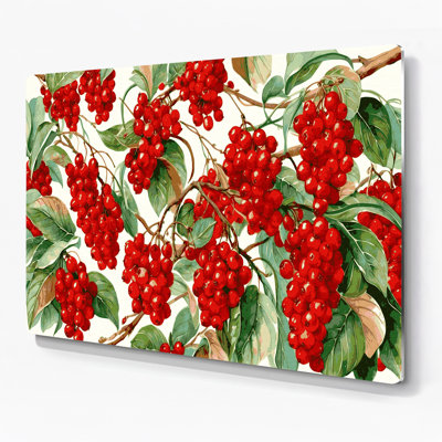Fruit Arbutus Berry Red Metal Wall Art