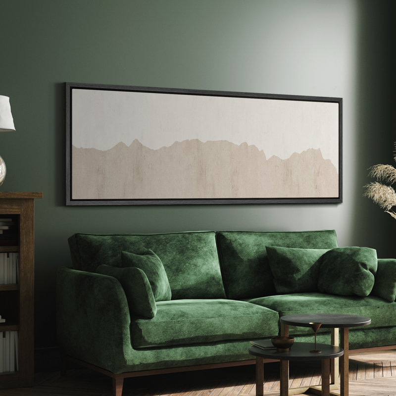 «Grunge Scratches Neutral Minimalist Modern Extra Large», reproduction d'art sur toile encadrée, H 20 po x l 60 po