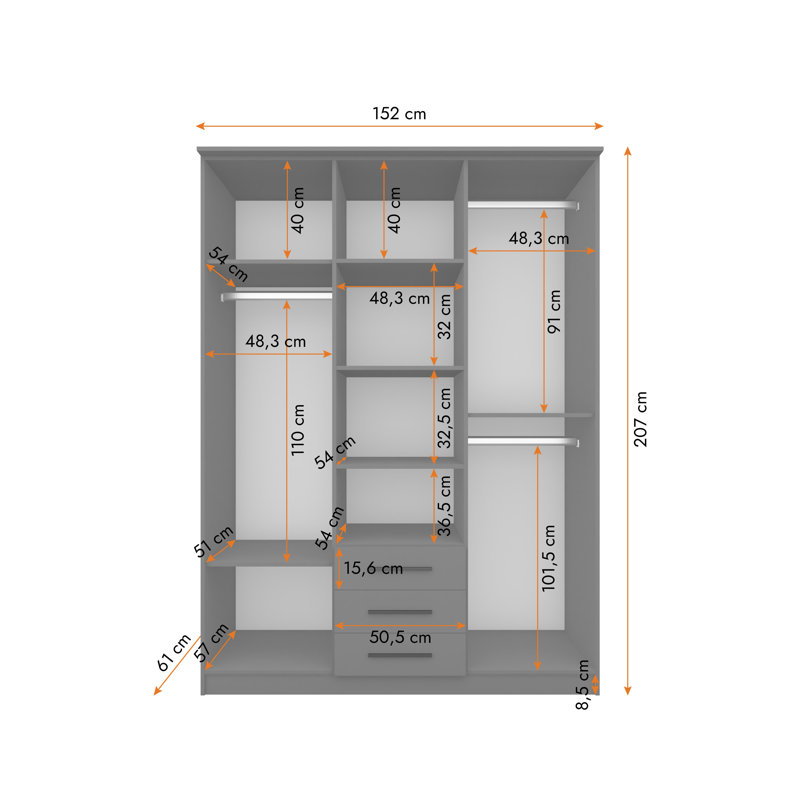 Bolish Manufactured Wood Wardrobe